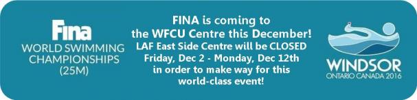 FINA is coming to the WFCU Centre in December